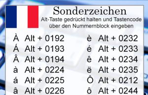 franzoesische Sonderzeichen