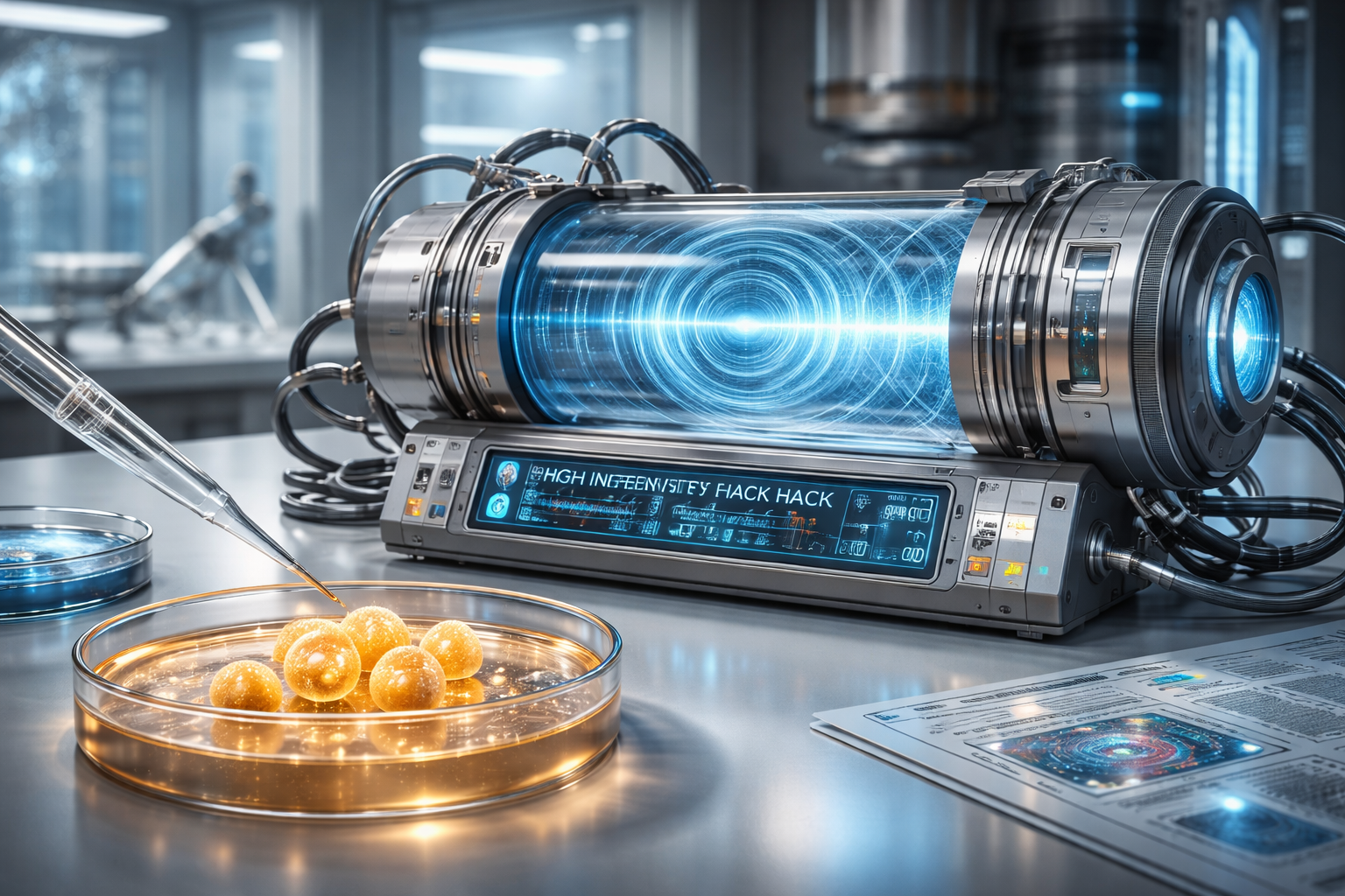 A High-Intensity Shock Tube for Astrochemistry (HISTA) device in a laboratory, simulating extreme conditions.